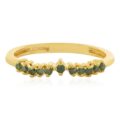 I3 Green Diamond Silver Ring