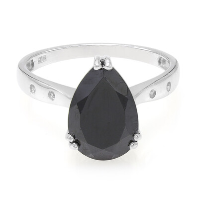 Black Spinel Silver Ring