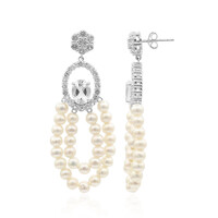 White Topaz Silver Earrings