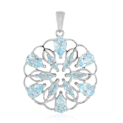 Sky Blue Topaz Silver Pendant