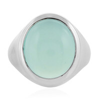 Aqua Chalcedony Silver Ring