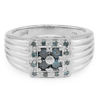 Fancy Diamond Silver Ring