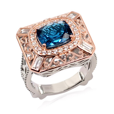 London Blue Topaz Silver Ring (Dallas Prince Designs)