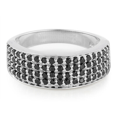 Black Spinel Silver Ring