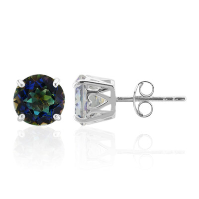 Mystic Blue Quartz Silver Earrings