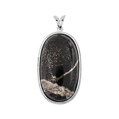 Pyrite in Shale Silver Pendant