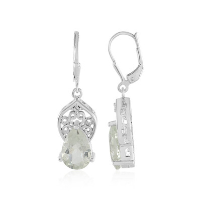 Green Amethyst Silver Earrings