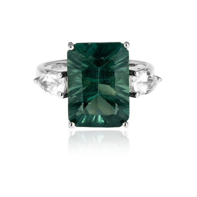 Green Fluorite Silver Ring