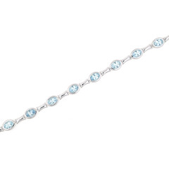 9K AAA Aquamarine Gold Bracelet