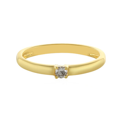 I4 Champagne Diamond Silver Ring