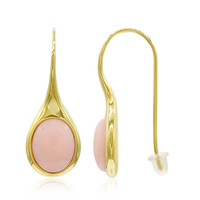 Pink Opal Silver Earrings