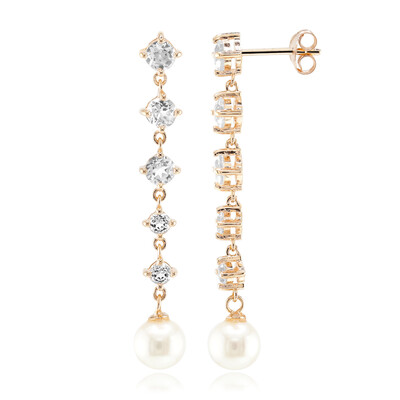 White Freshwater Pearl Silver Earrings