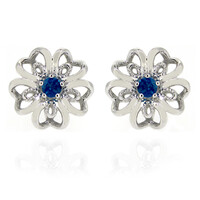 Neon Blue Apatite Silver Earrings