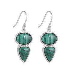 Malachite Silver Earrings