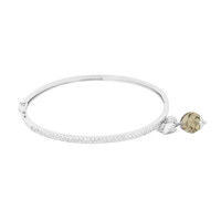Cognac Quartz Silver Bangle