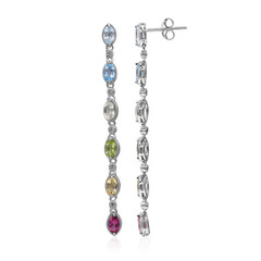 Pink Topaz Silver Earrings