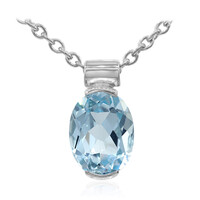 Sky Blue Topaz Silver Necklace