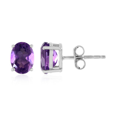 Zambian Amethyst Silver Earrings