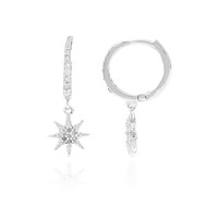 Salt and Pepper Diamond Silver Earrings