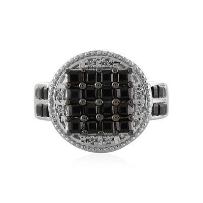 Black Spinel Silver Ring