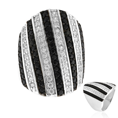 Black Spinel Silver Ring