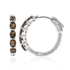Smoky Quartz Silver Earrings