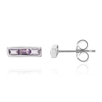 Rose de France Amethyst Silver Earrings