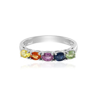 Green Sapphire Silver Ring