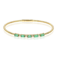 14K AAA Zambian Emerald Gold Bangle (CIRARI)