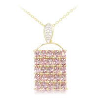 10K Unheated Padparadscha Sapphire Gold Necklace