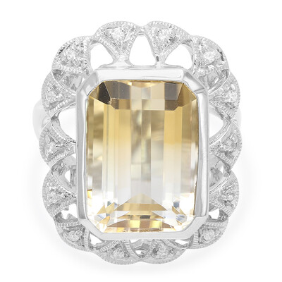 Bi Colour Citrine Silver Ring