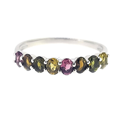 Fancy Tourmaline Silver Ring