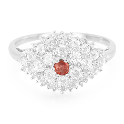 Sunset Ruby Silver Ring