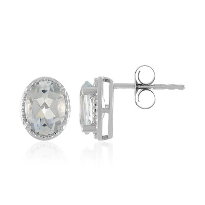 White Topaz Silver Earrings
