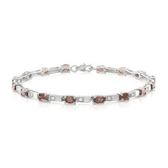 Red Zircon Silver Bracelet