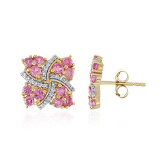 9K Pink Sapphire Gold Earrings (Adela Gold)
