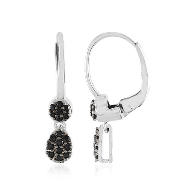 Black Spinel Silver Earrings
