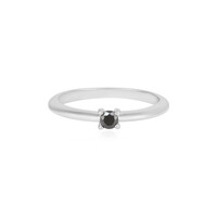 Black Diamond Silver Ring