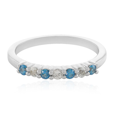 Blue Zircon Silver Ring