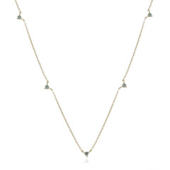 9K I2 Sky Blue Diamond Gold Necklace (de Melo)