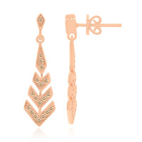 14K SI1 Argyle Rose De France Diamond Gold Earrings