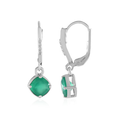 Green Onyx Silver Earrings