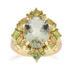 Green Amethyst Silver Ring
