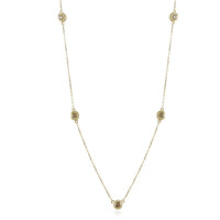 9K I2 Champagne Diamond Gold Necklace