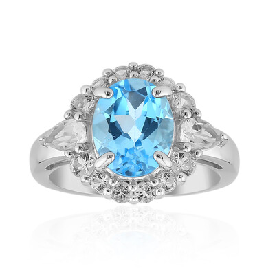 Swiss Blue Topaz Silver Ring