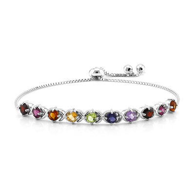 Garnet Silver Bracelet