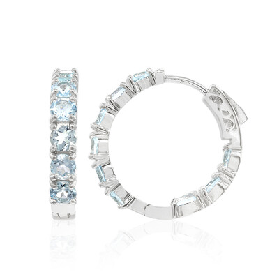 Sky Blue Topaz Silver Earrings