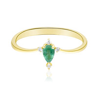 14K AAA Zambian Emerald Gold Ring (CIRARI)