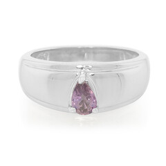 Unheated Ceylon Purple Sapphire Silver Ring