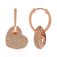14K SI1 Argyle Rose De France Diamond Gold Earrings